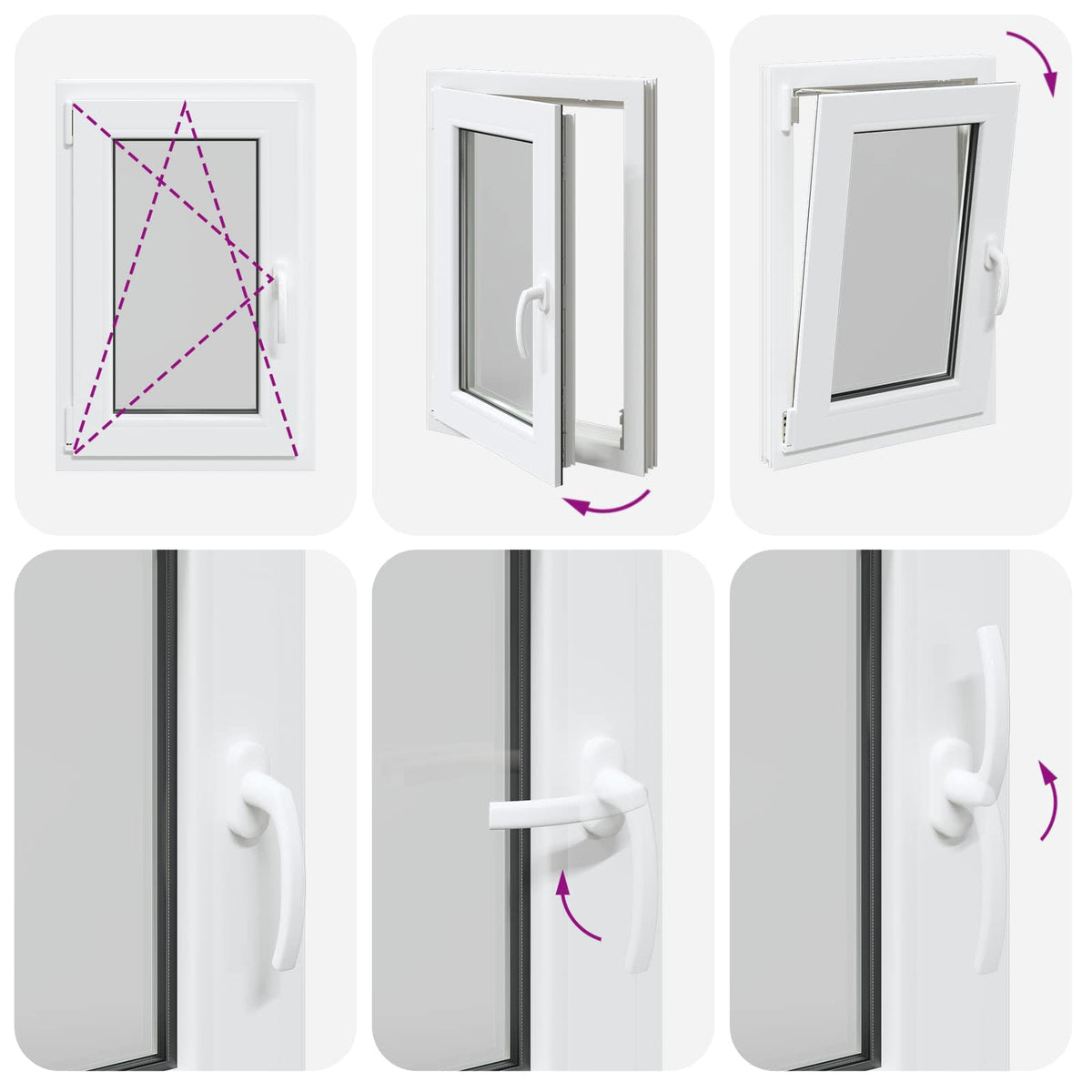 vidaXL Basement Window Internal Colour White RISOR 45 x 50 cm