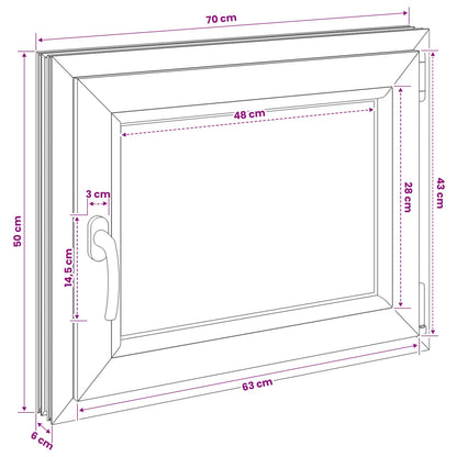 vidaXL Basement Window RISOR 70 x 50 cm PVC and Glass