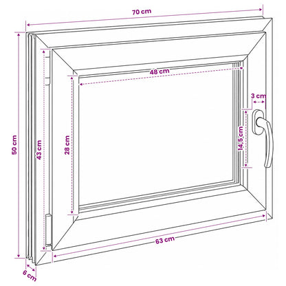 vidaXL Basement Window RISOR 70 x 50 cm PVC and Glass