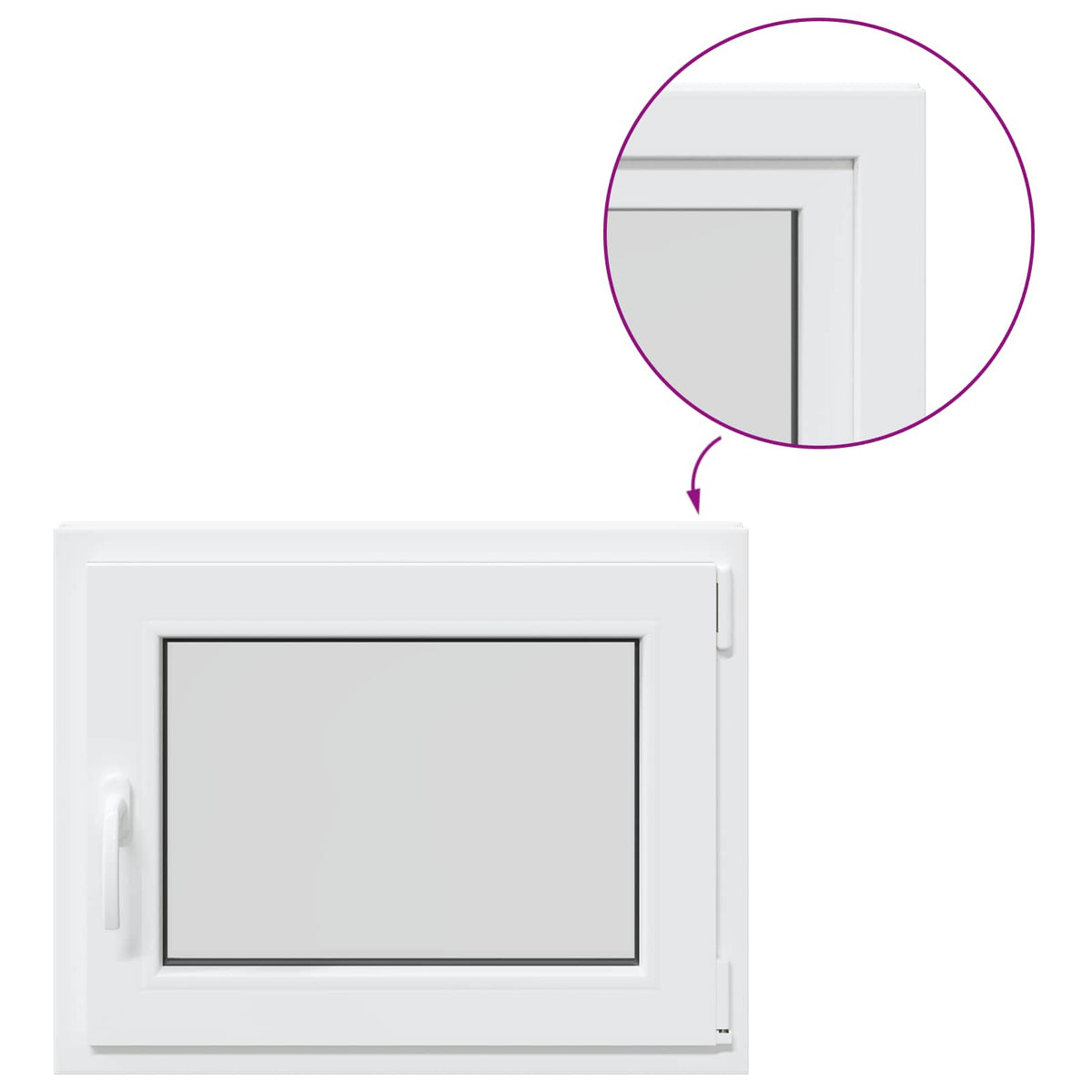 vidaXL Basement Window Internal Colour White RISOR 75 x 50 cm