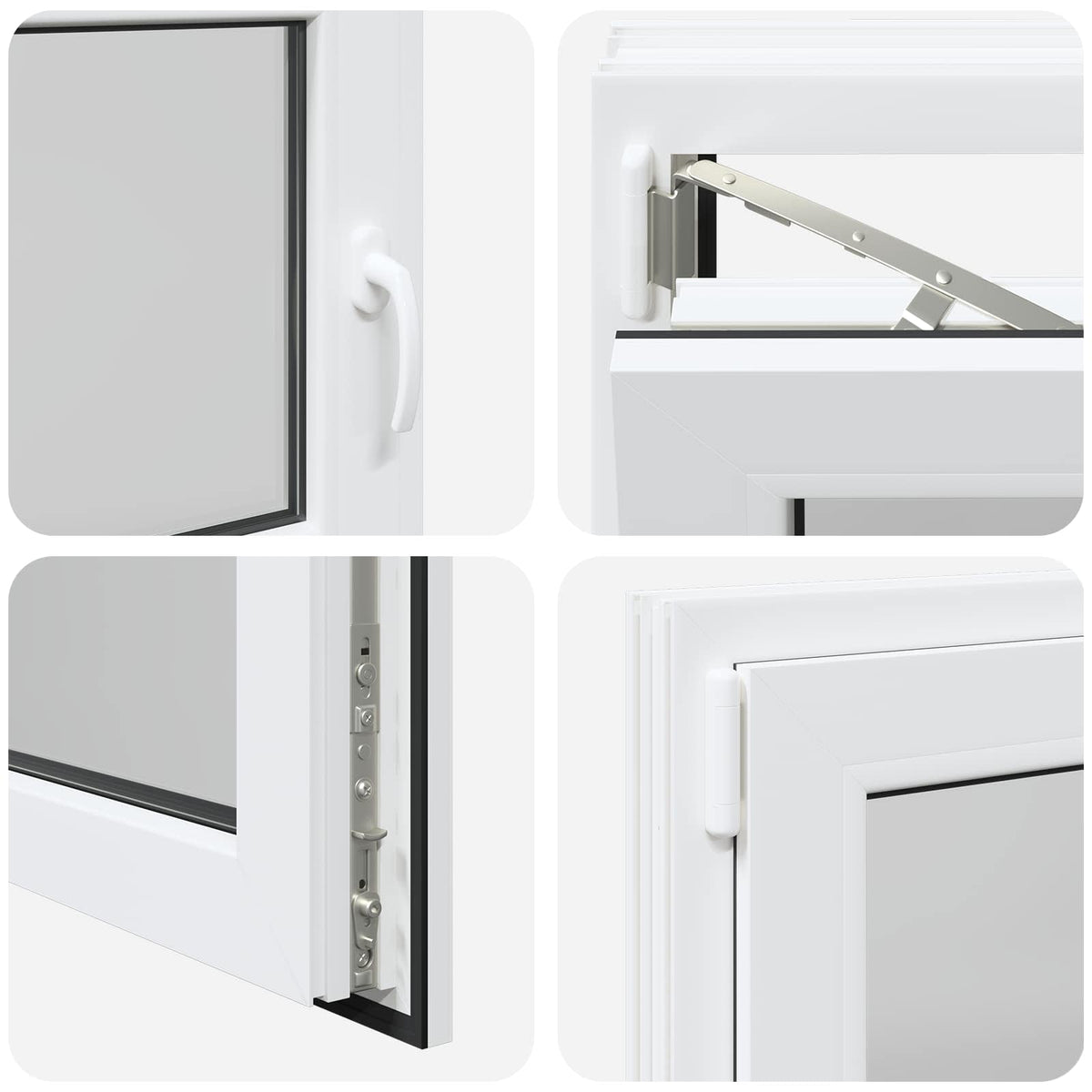 vidaXL Basement Window Internal Colour White RISOR 85 x 50 cm