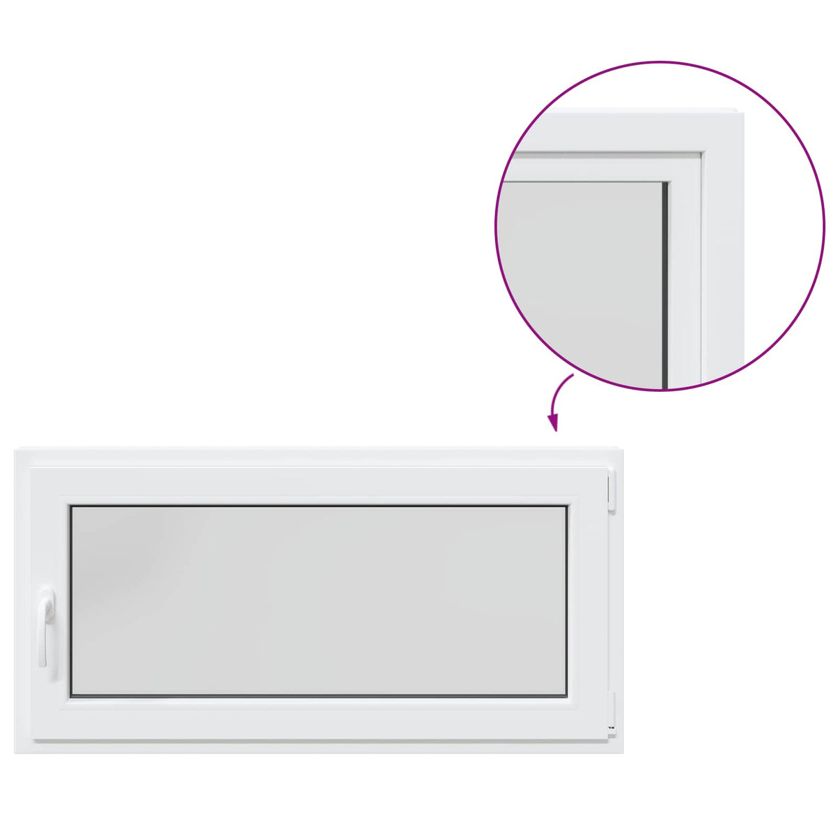 vidaXL Basement Window Internal Colour White RISOR 120 x 50 cm