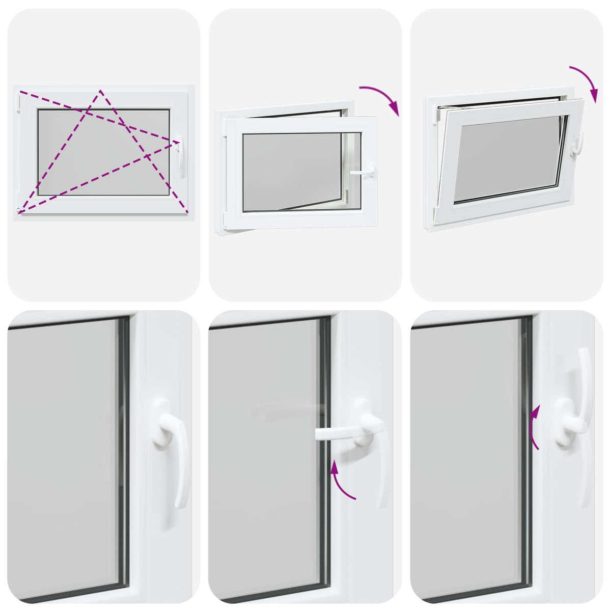 vidaXL Basement Window Internal Colour White RISOR 75 x 55 cm
