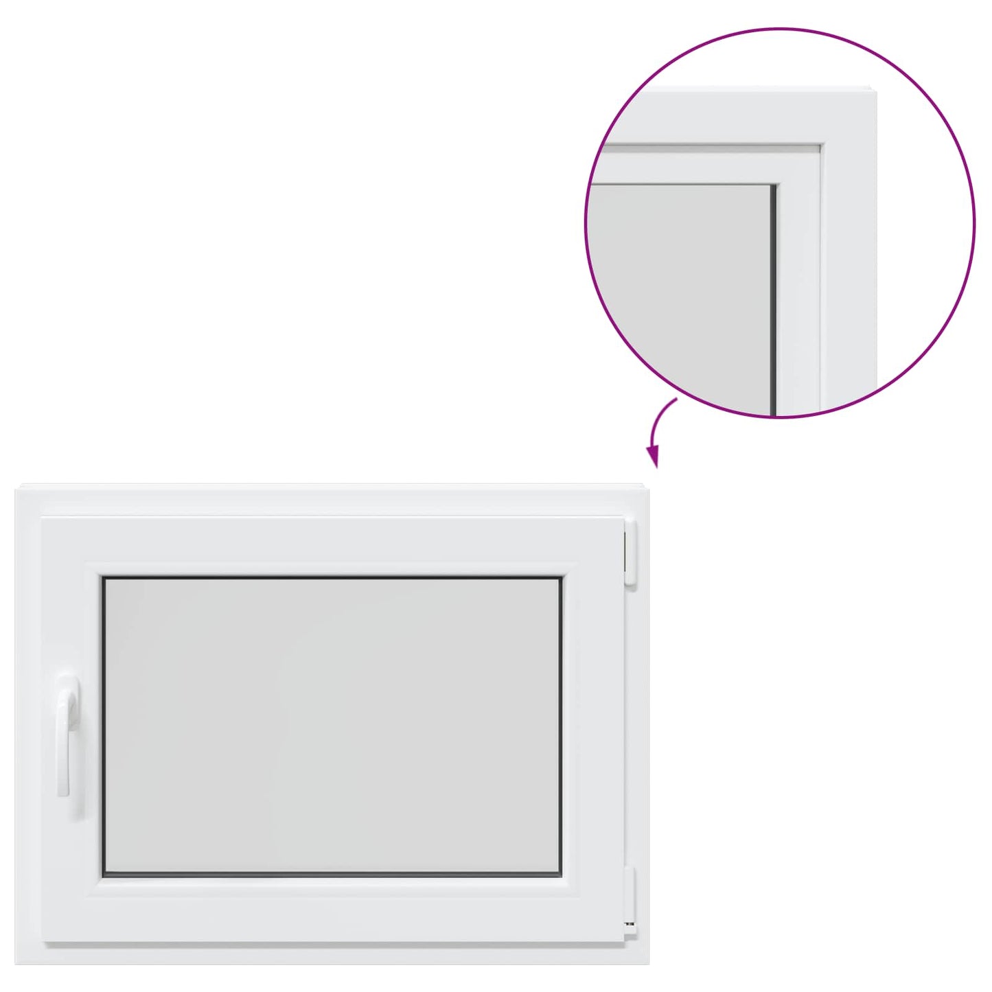 vidaXL Basement Window RISOR 80 x 55 cm PVC and Glass