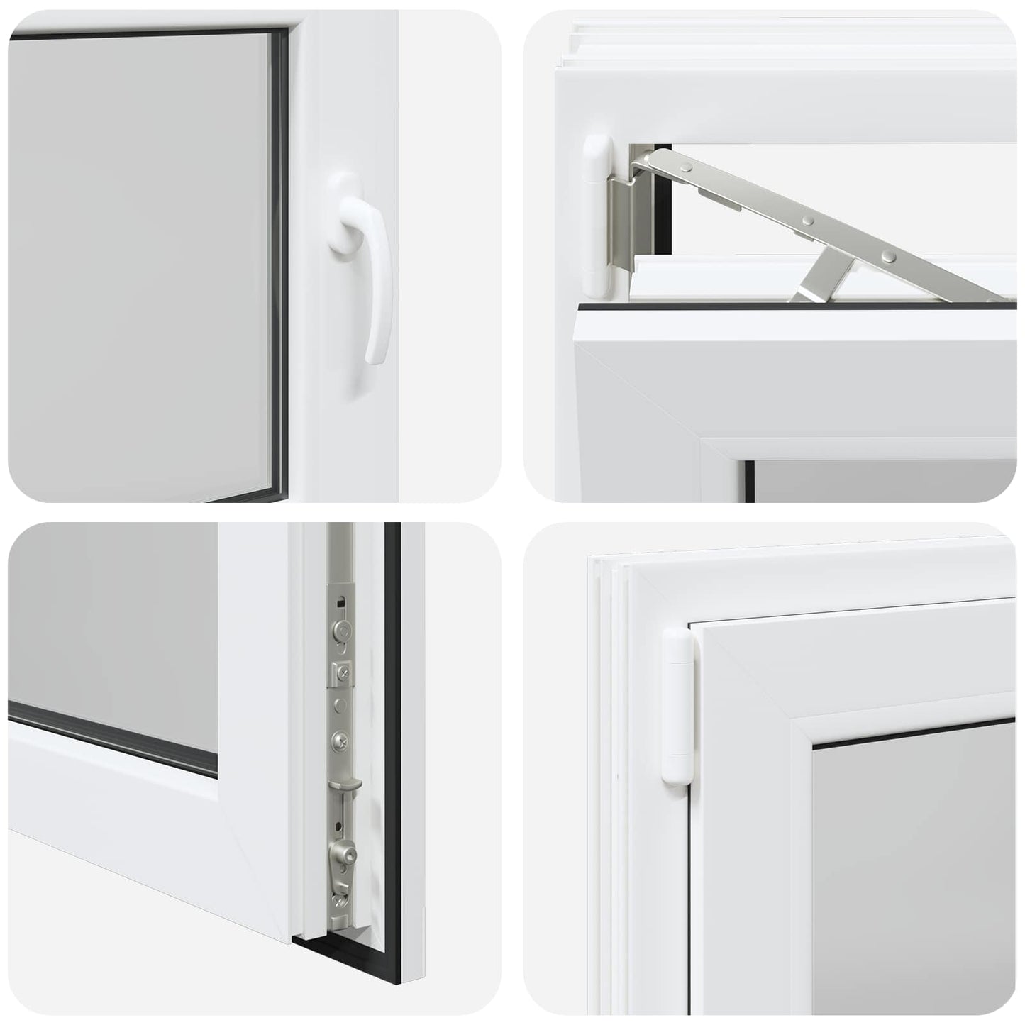 vidaXL Basement Window RISOR 80 x 55 cm PVC and Glass