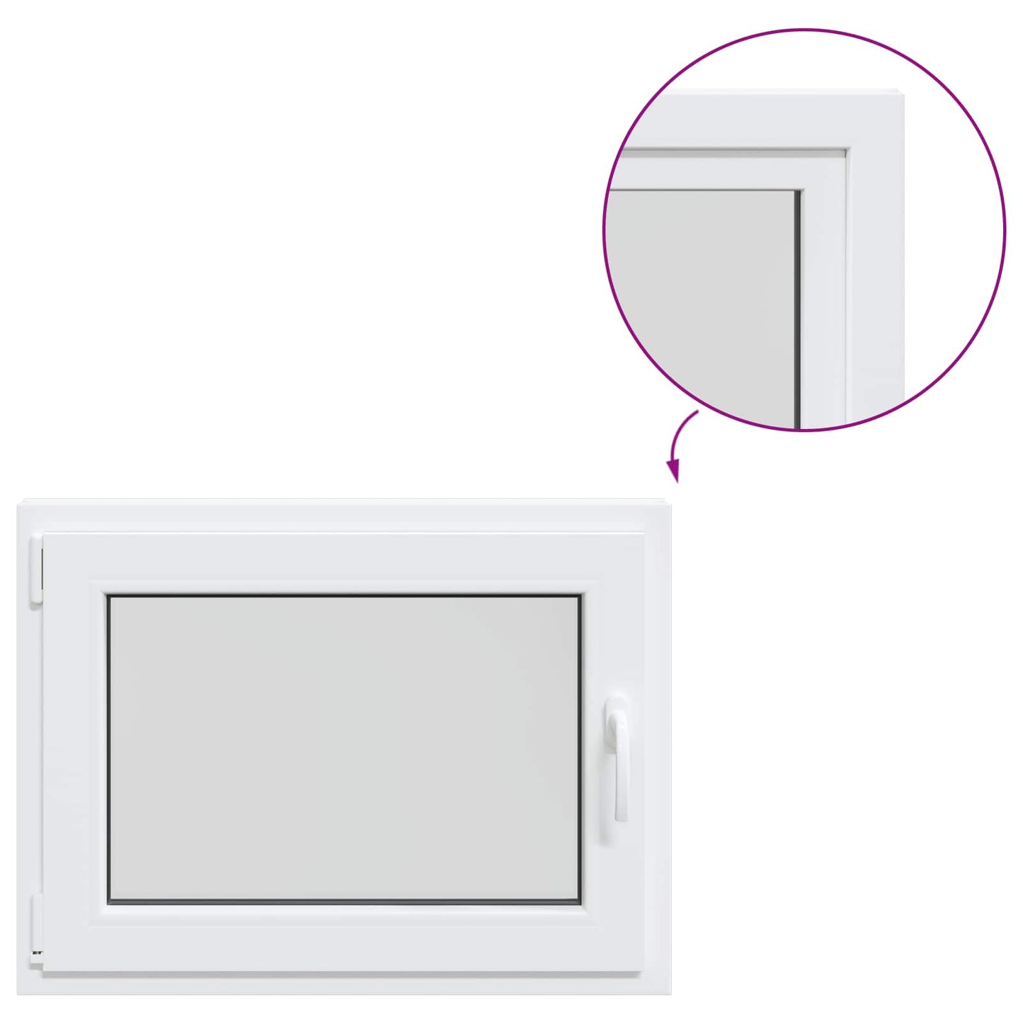 vidaXL Basement Window RISOR 80 x 55 cm PVC and Glass
