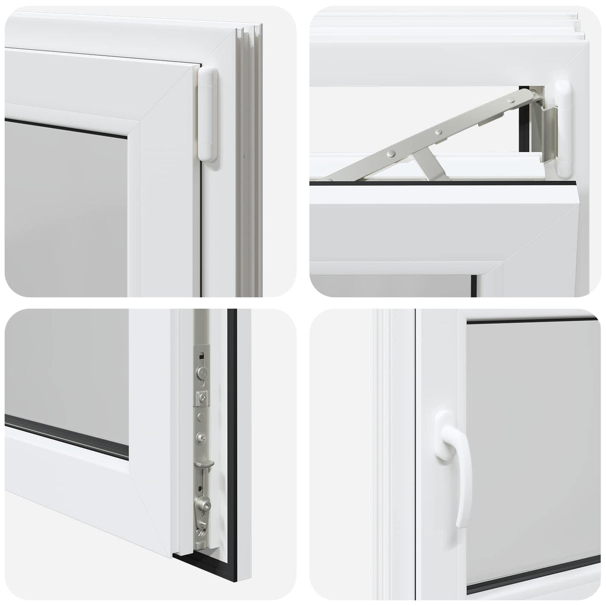 vidaXL Basement Window Internal Colour White RISOR 85 x 55 cm