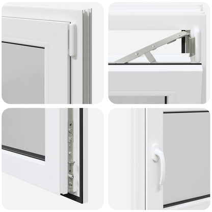 vidaXL Basement Window Internal Colour White RISOR 85 x 55 cm