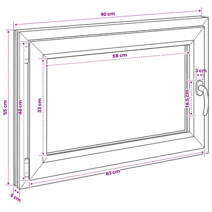vidaXL Basement Window RISOR 90 x 55 cm PVC and Glass