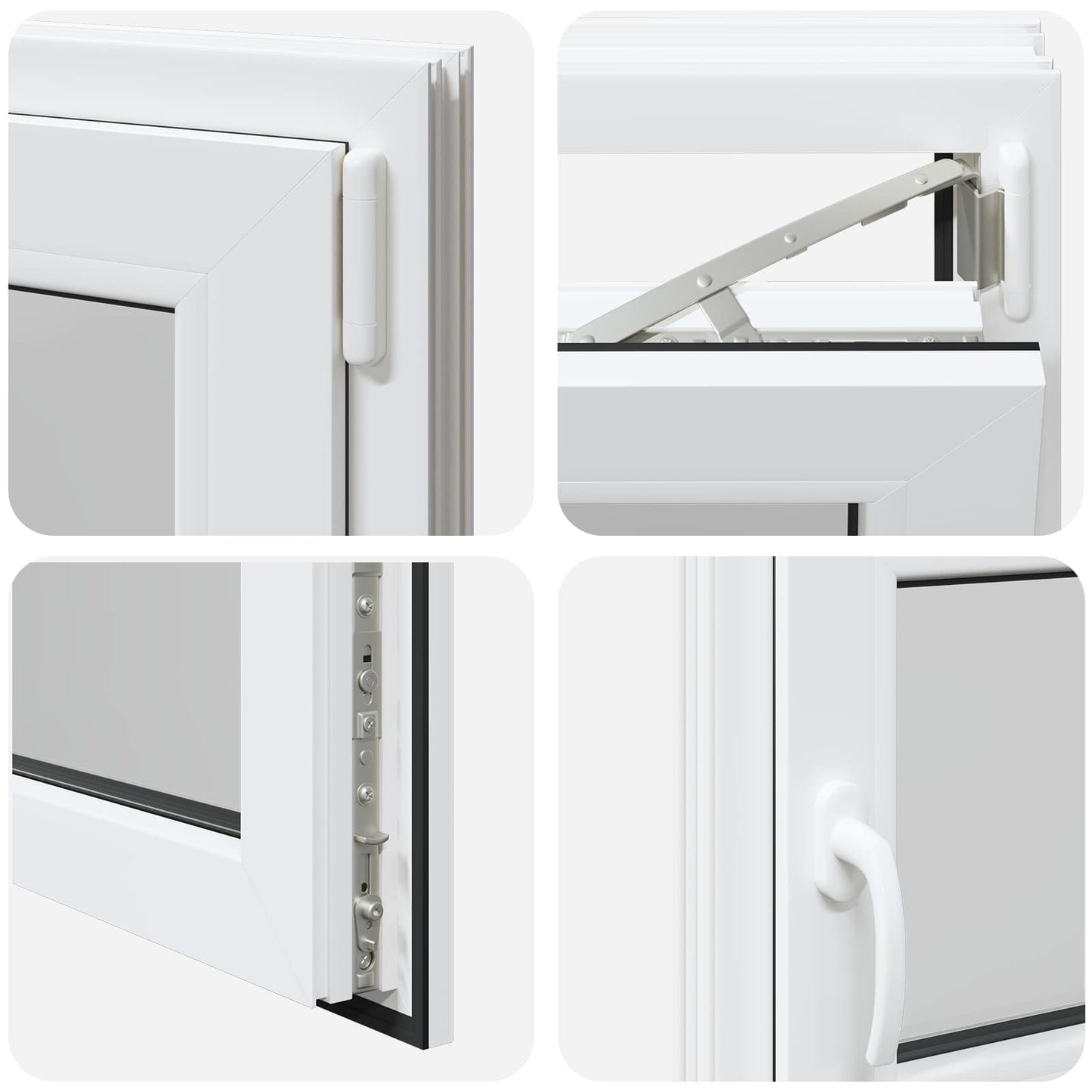 vidaXL Basement Window Internal Colour White RISOR 100 x 55 cm