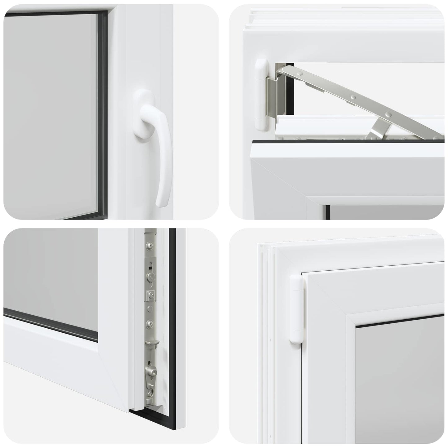vidaXL Basement Window Internal Colour White RISOR 100 x 55 cm