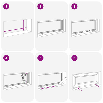 vidaXL Basement Window Internal Colour White RISOR 105 x 55 cm