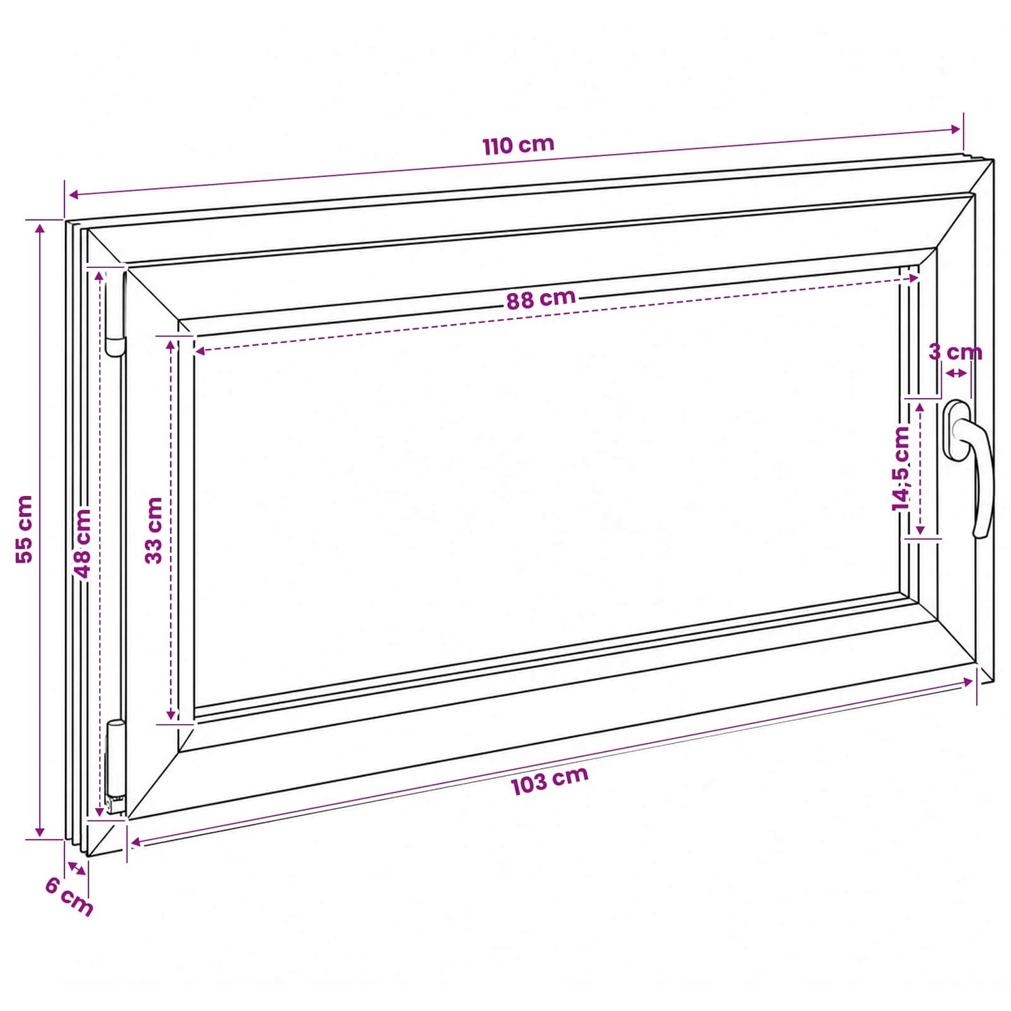 vidaXL Basement Window RISOR 110 x 55 cm PVC and Glass