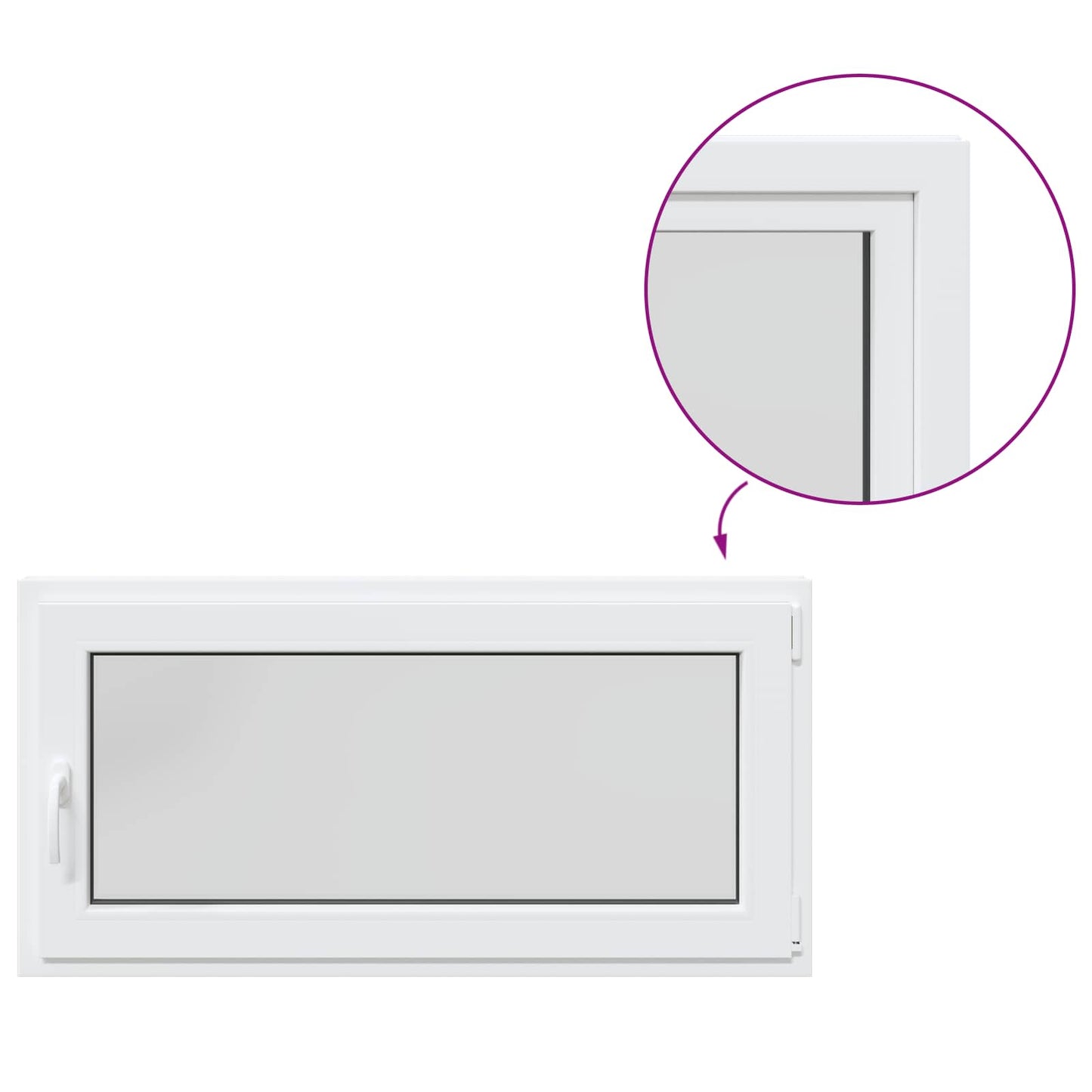 vidaXL Basement Window RISOR 120 x 55 cm PVC and Glass