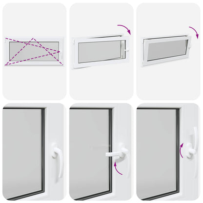 vidaXL Basement Window RISOR 120 x 55 cm PVC and Glass