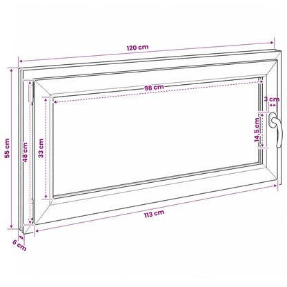 vidaXL Basement Window RISOR 120 x 55 cm PVC and Glass