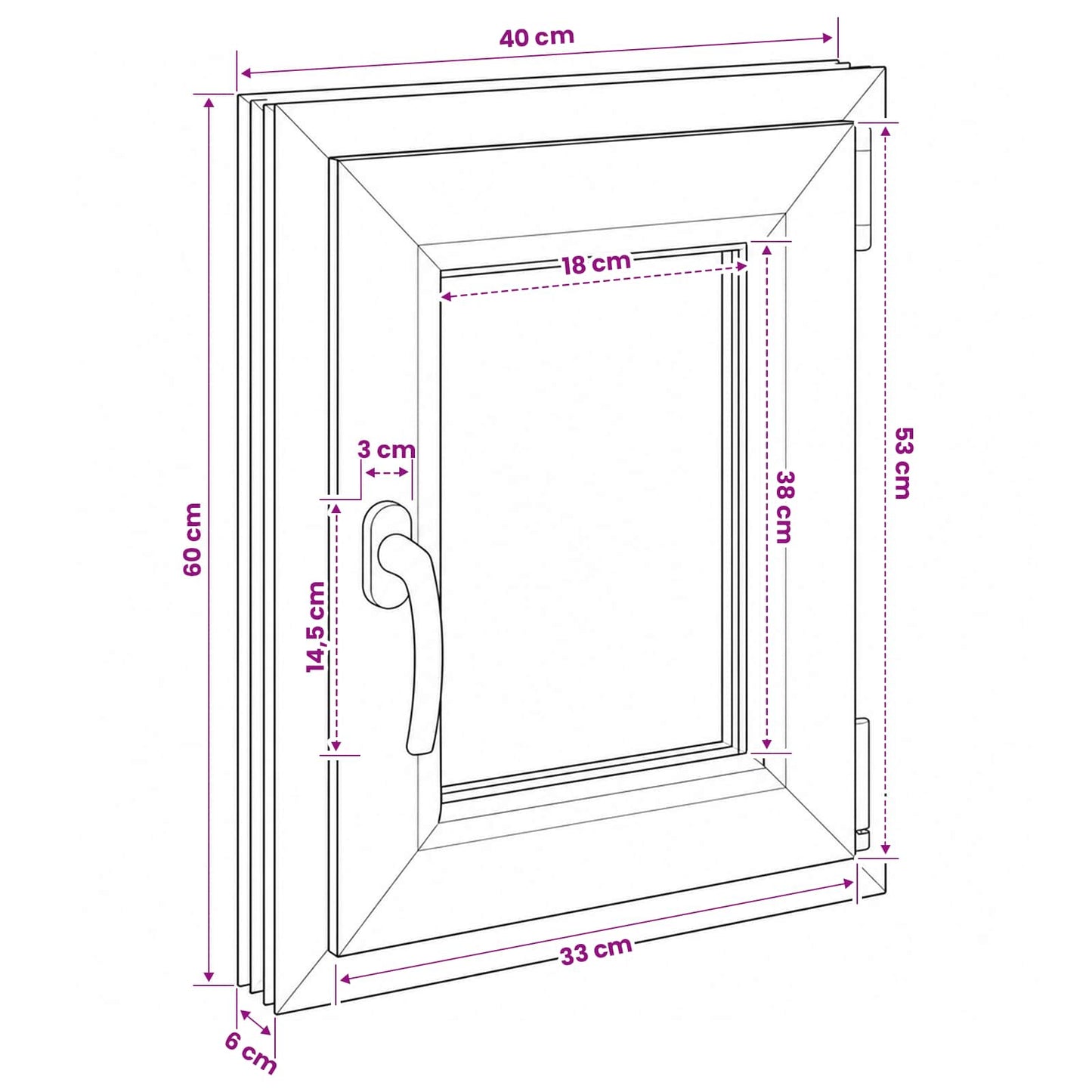 vidaXL Basement Window RISOR 40 x 60 cm PVC and Glass