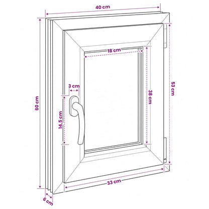 vidaXL Basement Window RISOR 40 x 60 cm PVC and Glass
