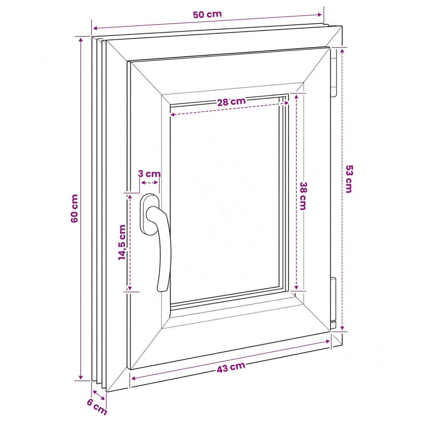 vidaXL Basement Window RISOR 50 x 60 cm PVC and Glass