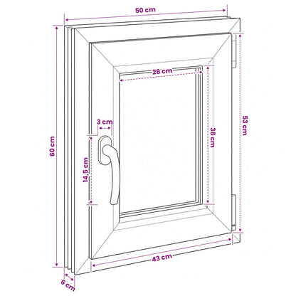 vidaXL Basement Window RISOR 50 x 60 cm PVC and Glass
