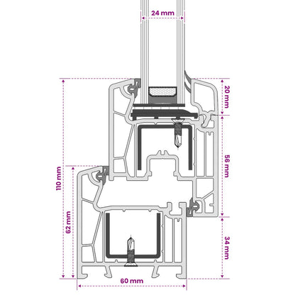 vidaXL Basement Window RISOR 50 x 60 cm PVC and Glass