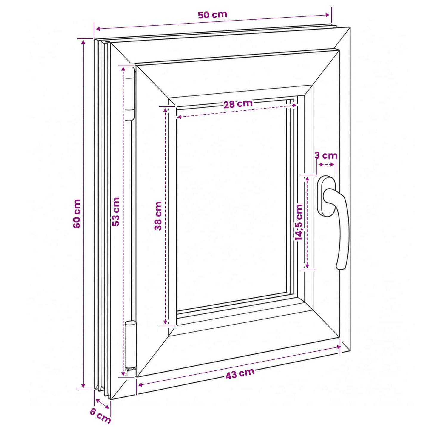vidaXL Basement Window RISOR 50 x 60 cm PVC and Glass