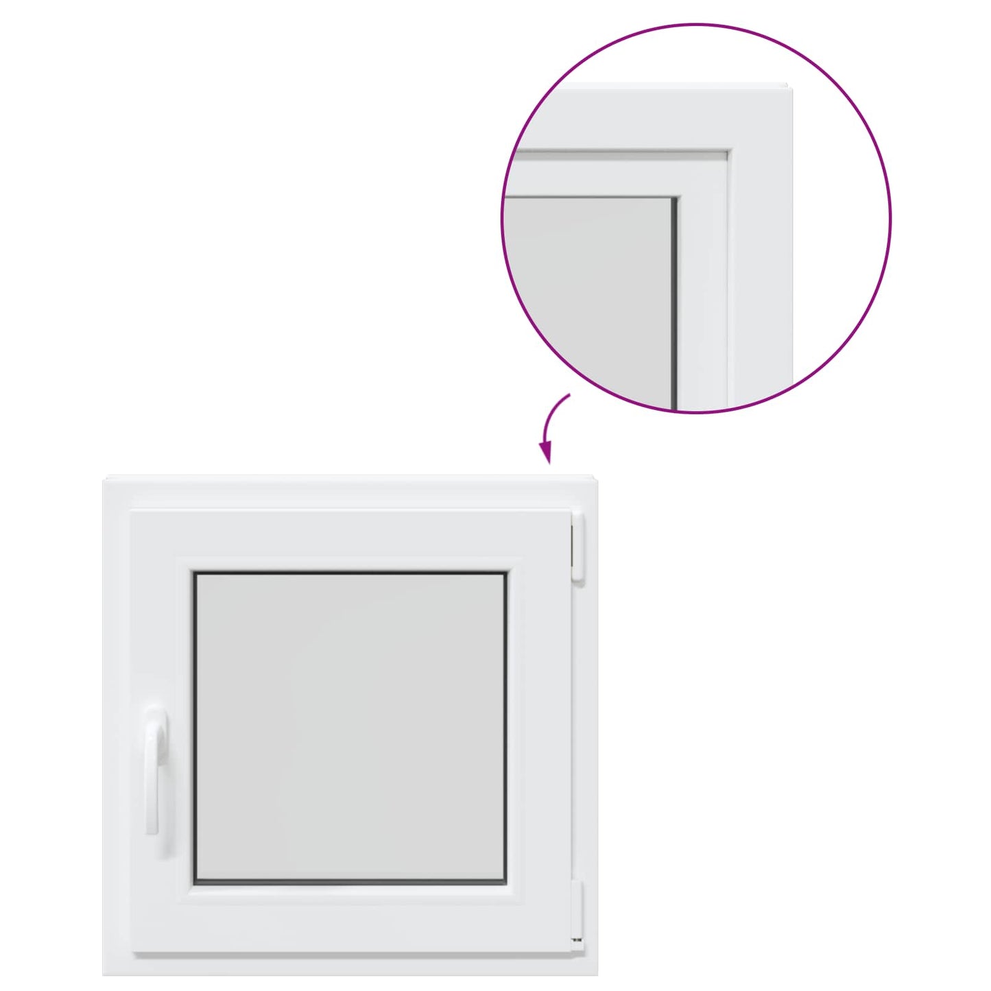 vidaXL Basement Window RISOR 70 x 70 cm PVC and Glass