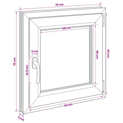 vidaXL Basement Window RISOR 70 x 70 cm PVC and Glass