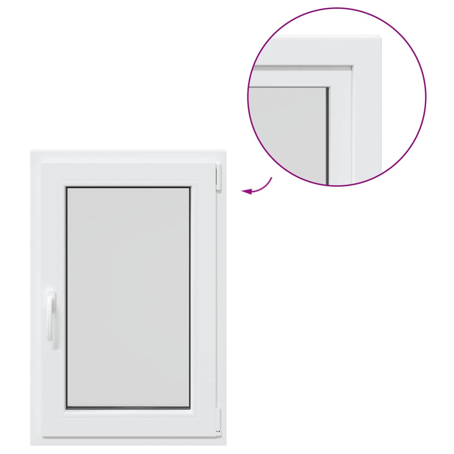 vidaXL Basement Window Internal Colour White RISOR 50 x 90 cm