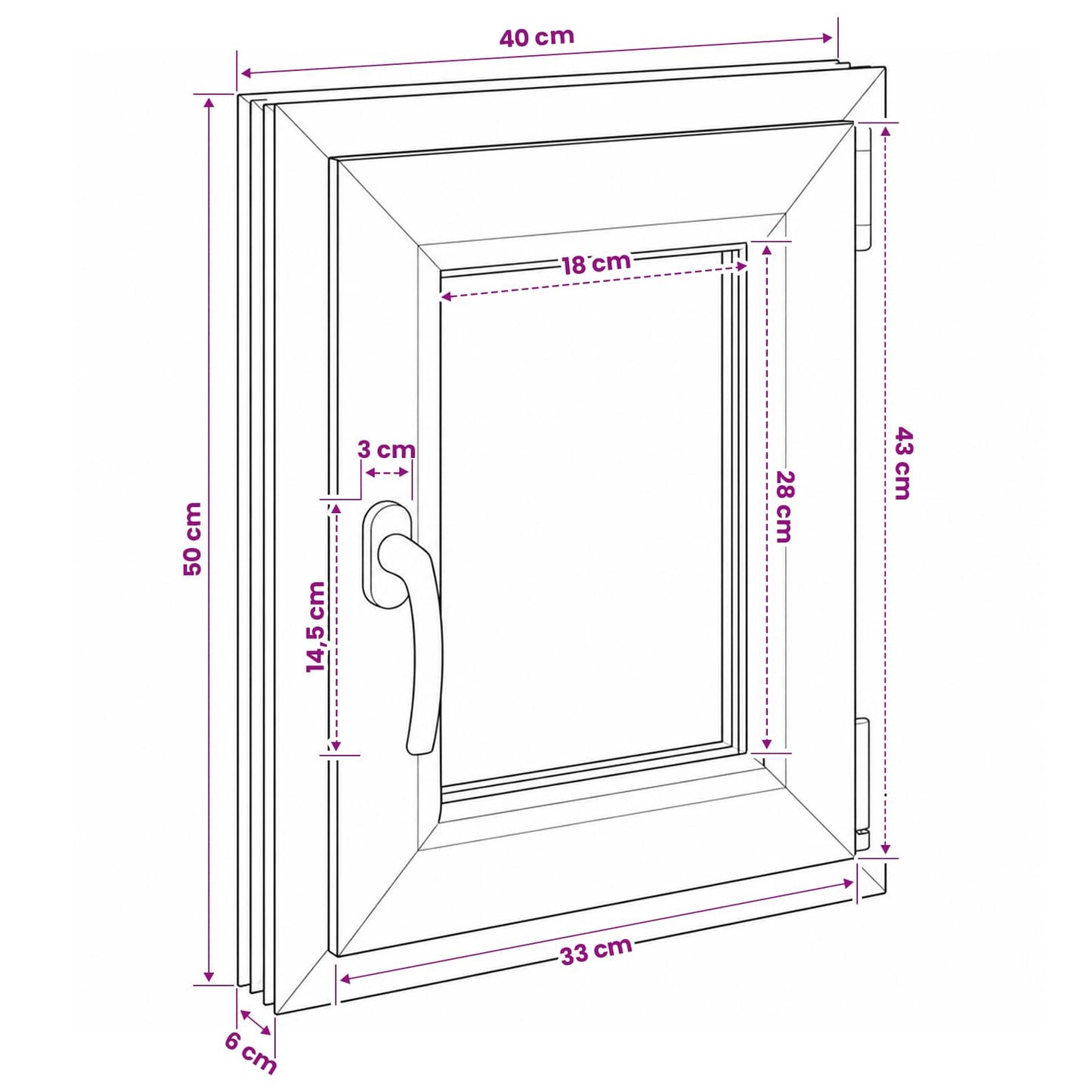 vidaXL Basement Window Internal Colour White RISOR 40 x 50 cm