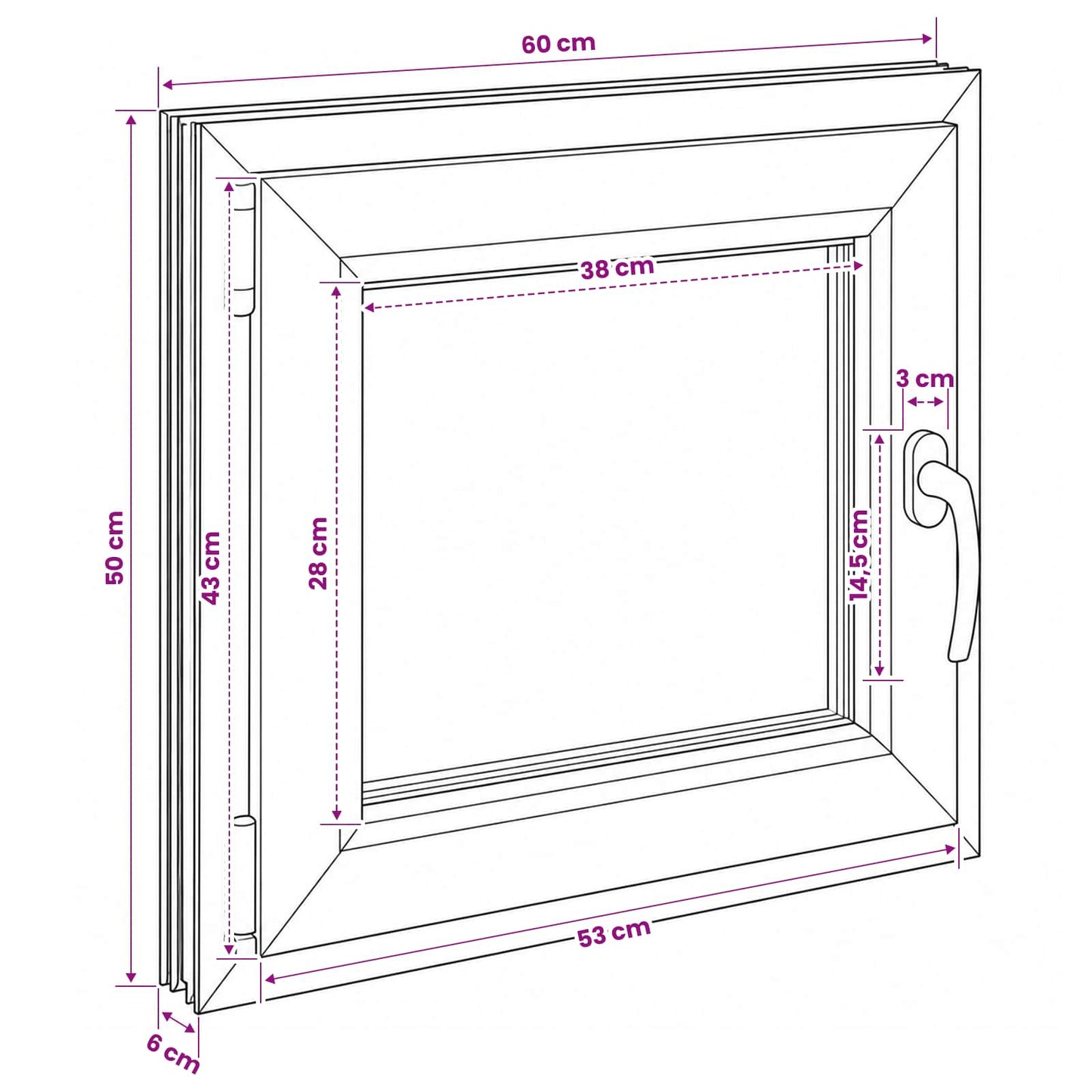vidaXL Basement Window RISOR 60 x 50 cm PVC and Glass
