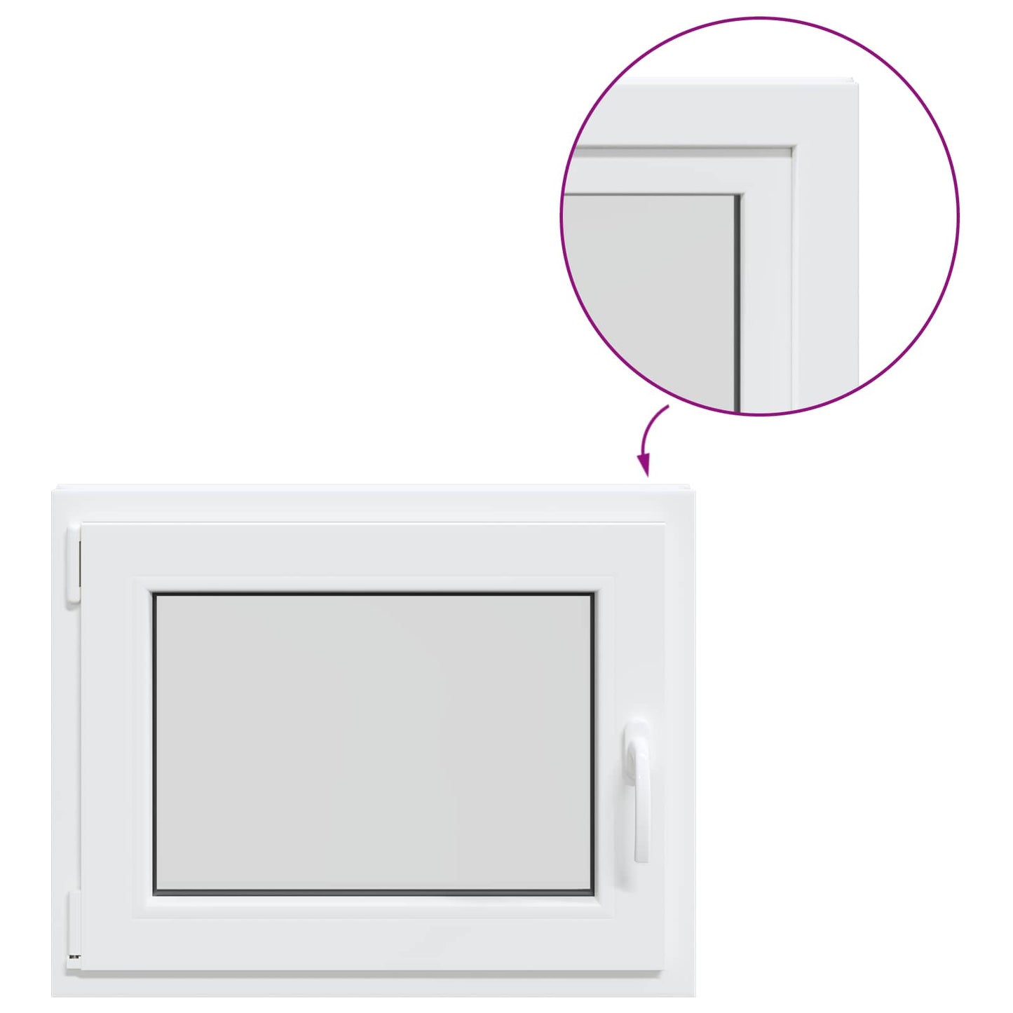vidaXL Basement Window RISOR 65 x 50 cm PVC and Glass