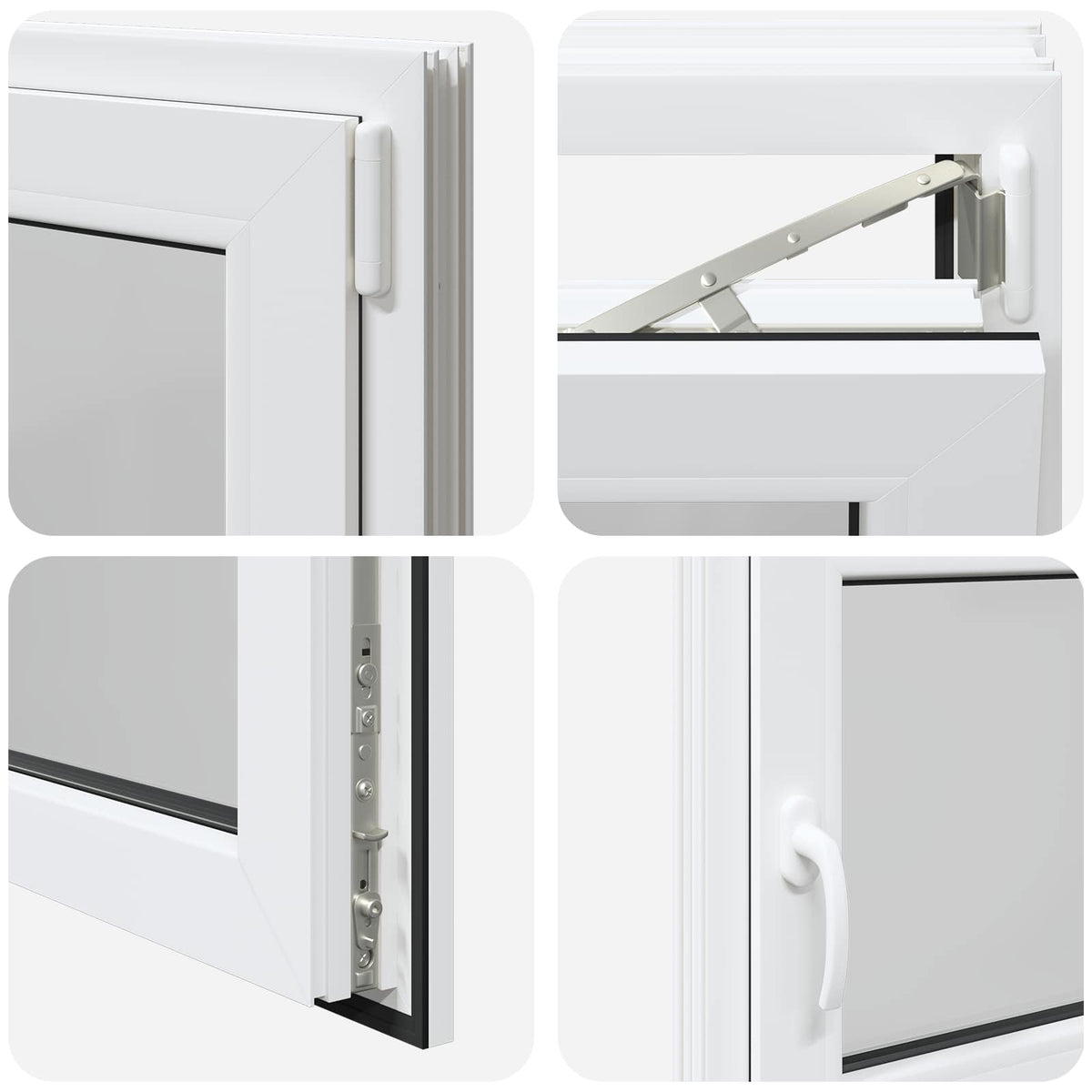 vidaXL Basement Window Internal Colour White RISOR 85 x 50 cm