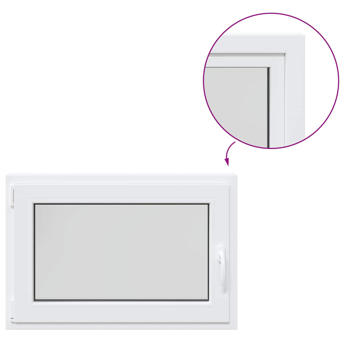 vidaXL Basement Window Internal Colour White RISOR 85 x 50 cm