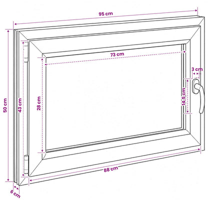 vidaXL Basement Window RISOR 95 x 50 cm PVC and Glass