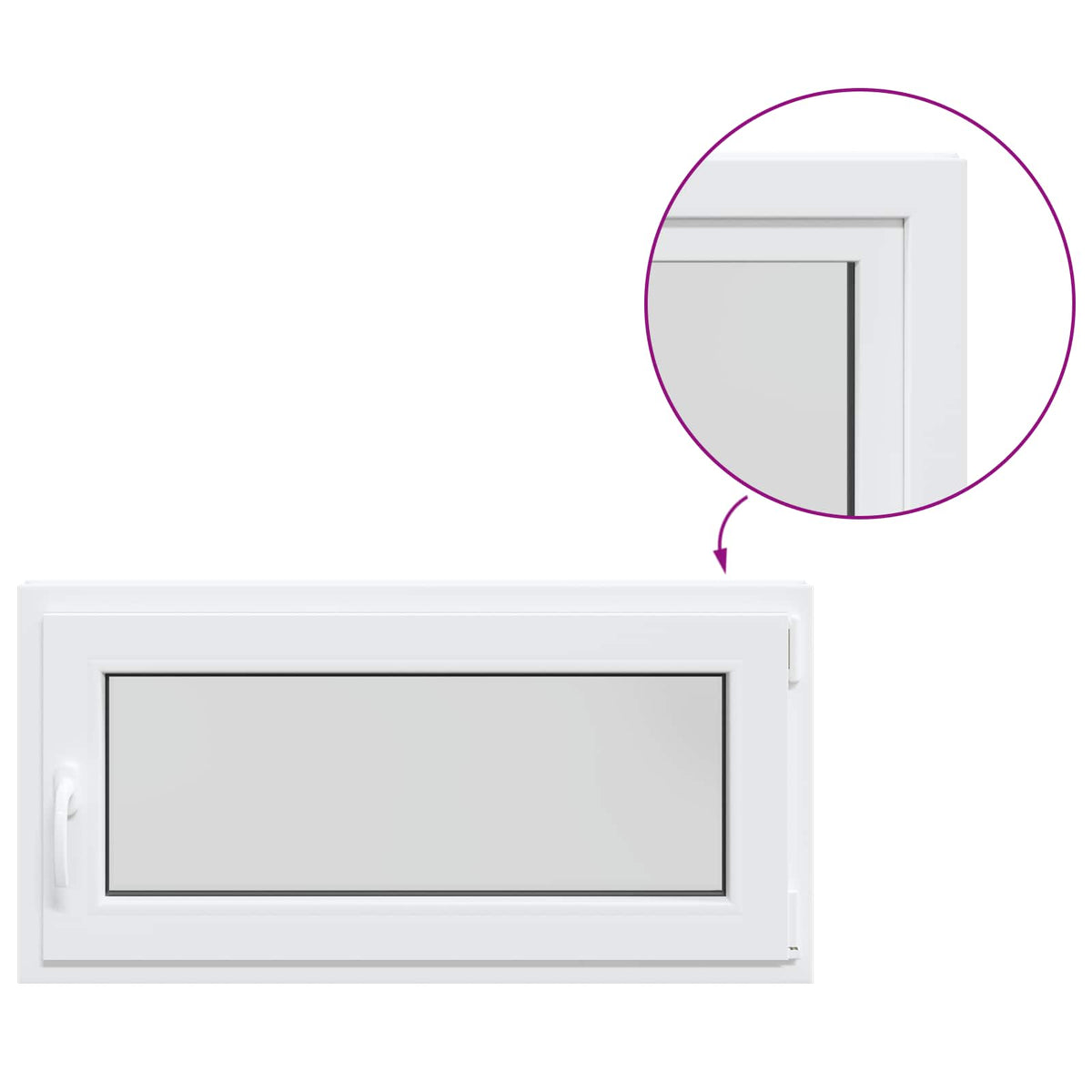 vidaXL Basement Window Internal Colour White RISOR 105 x 50 cm
