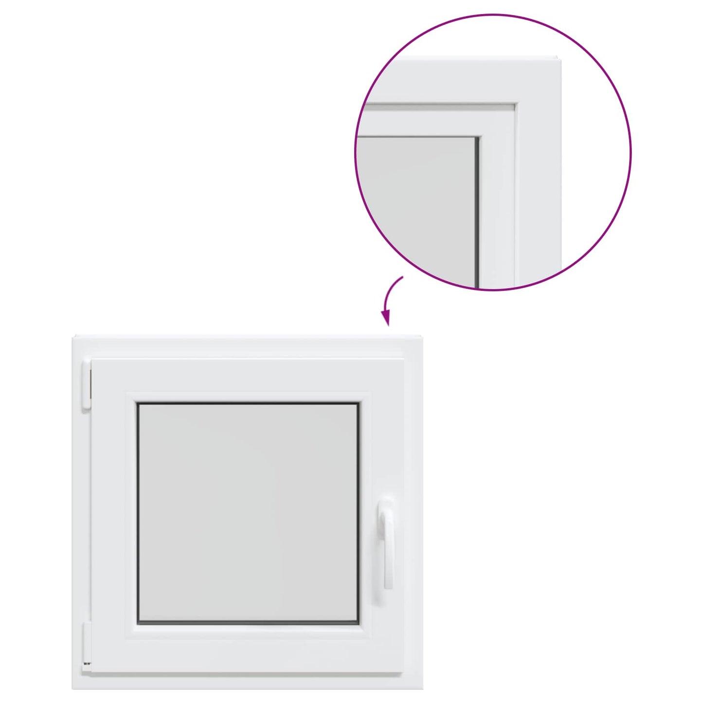 vidaXL Basement Window RISOR 55 x 55 cm PVC and Glass