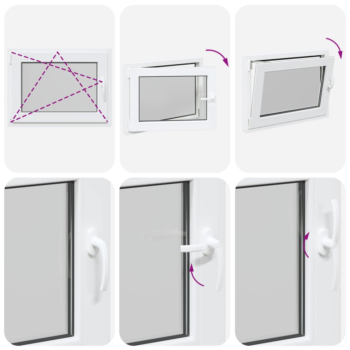 vidaXL Basement Window RISOR 65 x 55 cm PVC and Glass