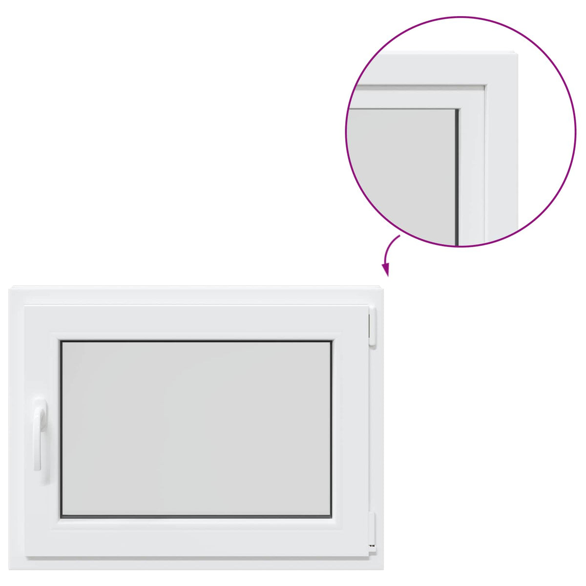 vidaXL Basement Window Internal Colour White RISOR 80 x 55 cm