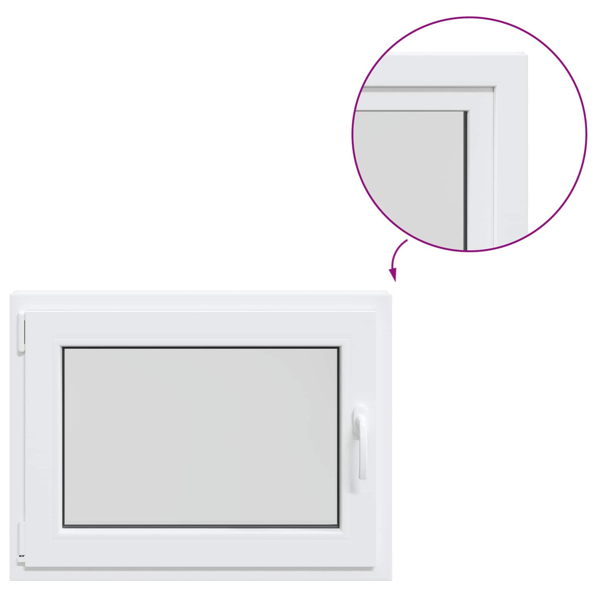 vidaXL Basement Window Internal Colour White RISOR 80 x 55 cm