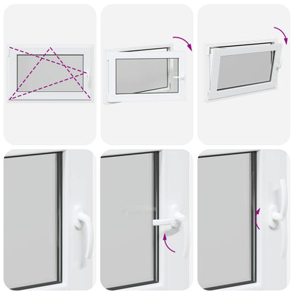 vidaXL Basement Window RISOR 90 x 55 cm PVC and Glass
