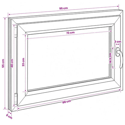 vidaXL Basement Window RISOR 95 x 55 cm PVC and Glass