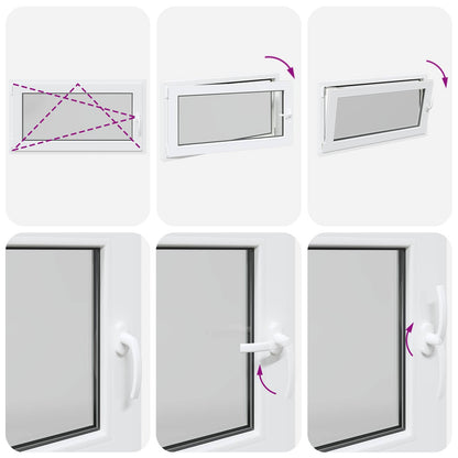 vidaXL Basement Window RISOR 110 x 55 cm PVC and Glass