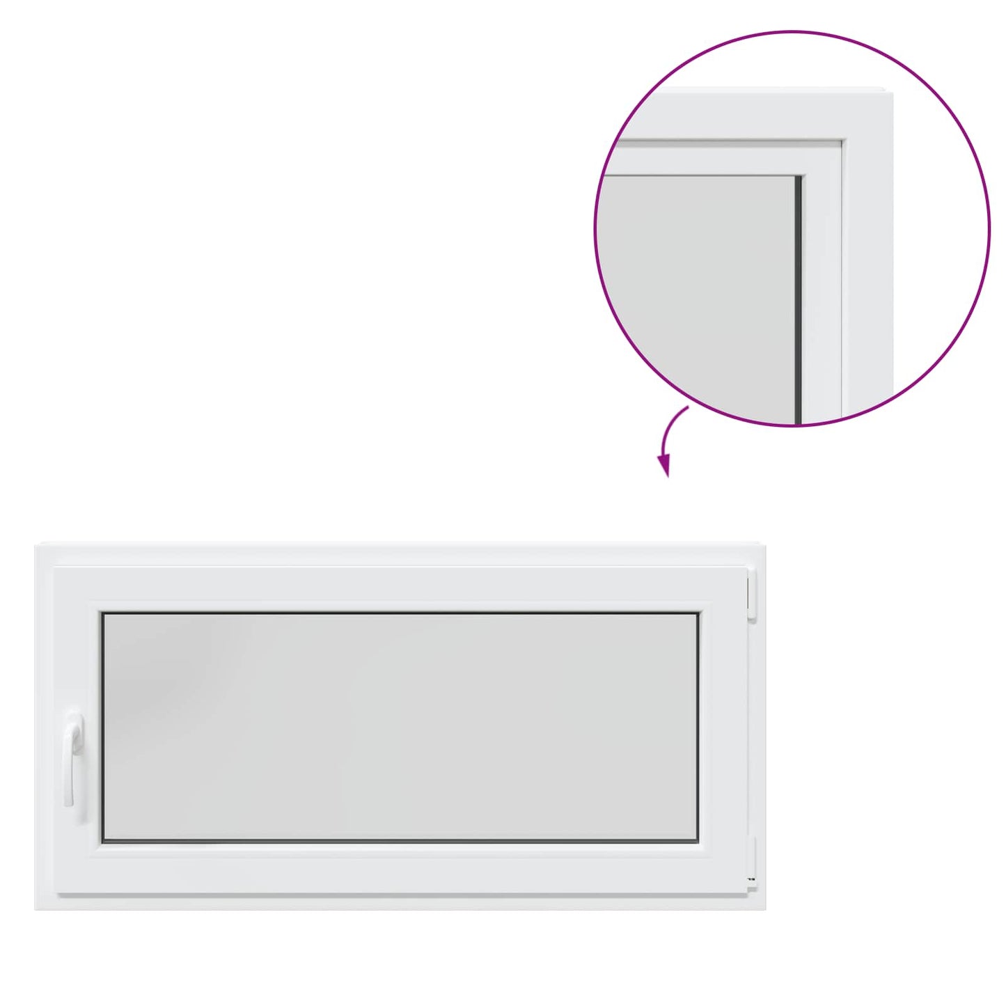 vidaXL Basement Window RISOR 120 x 55 cm PVC and Glass