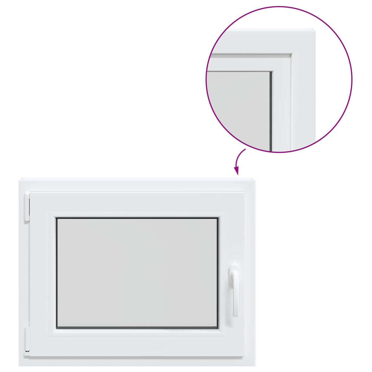 vidaXL Basement Window Internal Colour White RISOR 70 x 60 cm