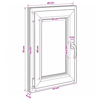 vidaXL Basement Window Internal Colour White RISOR 40 x 70 cm
