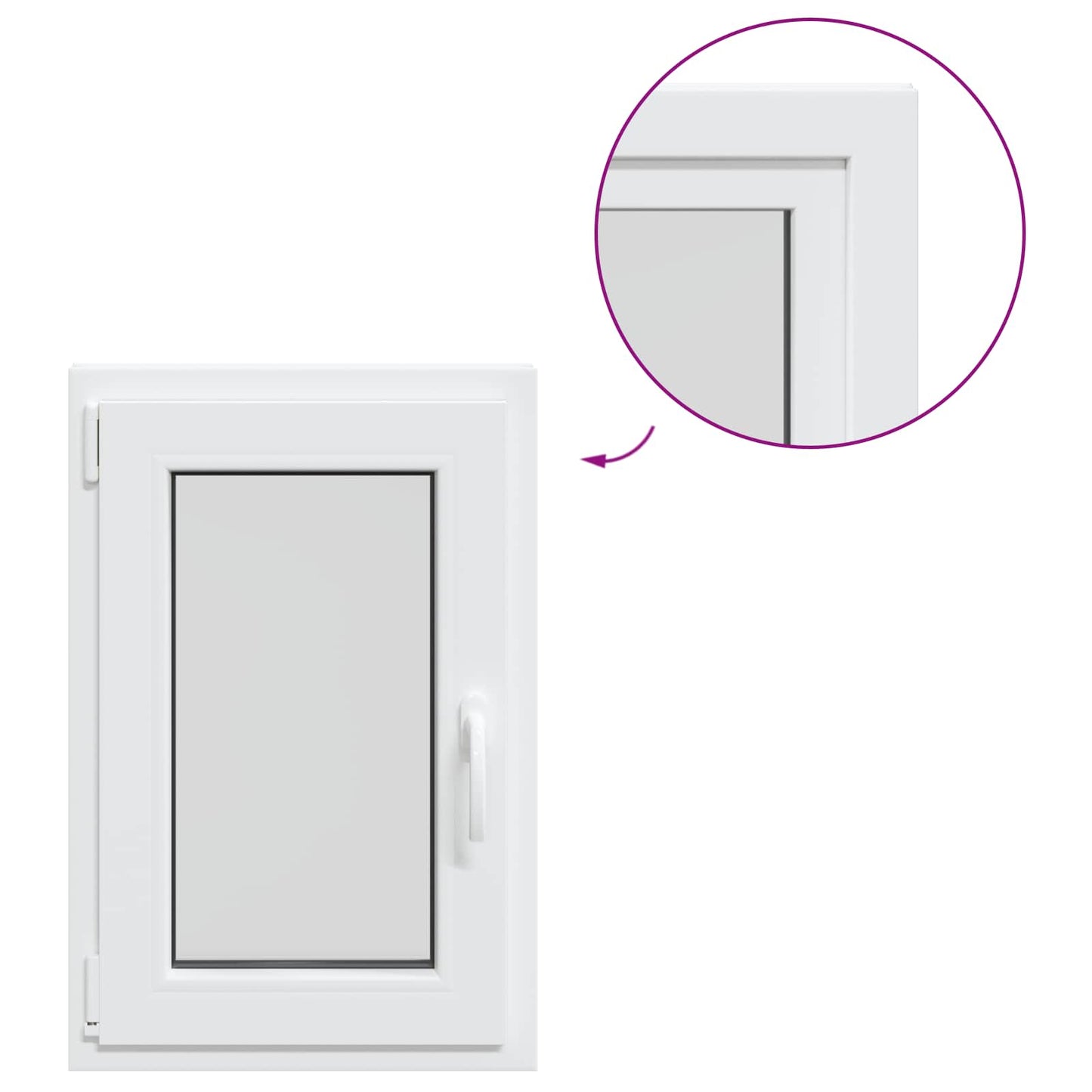 vidaXL Basement Window Internal Colour White RISOR 40 x 80 cm