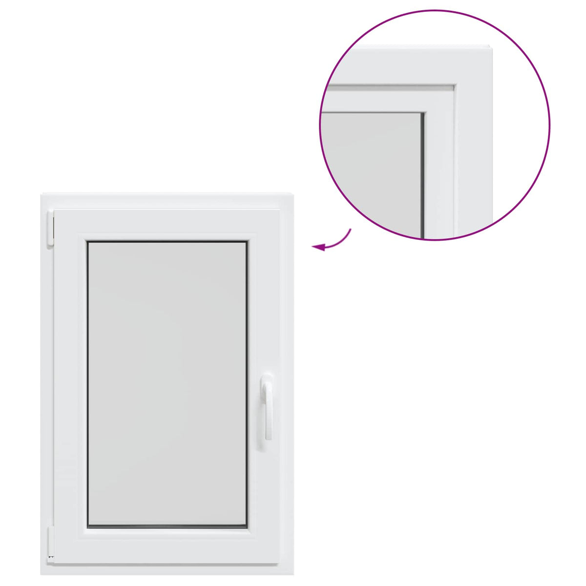 vidaXL Basement Window Internal Colour White RISOR 50 x 100 cm