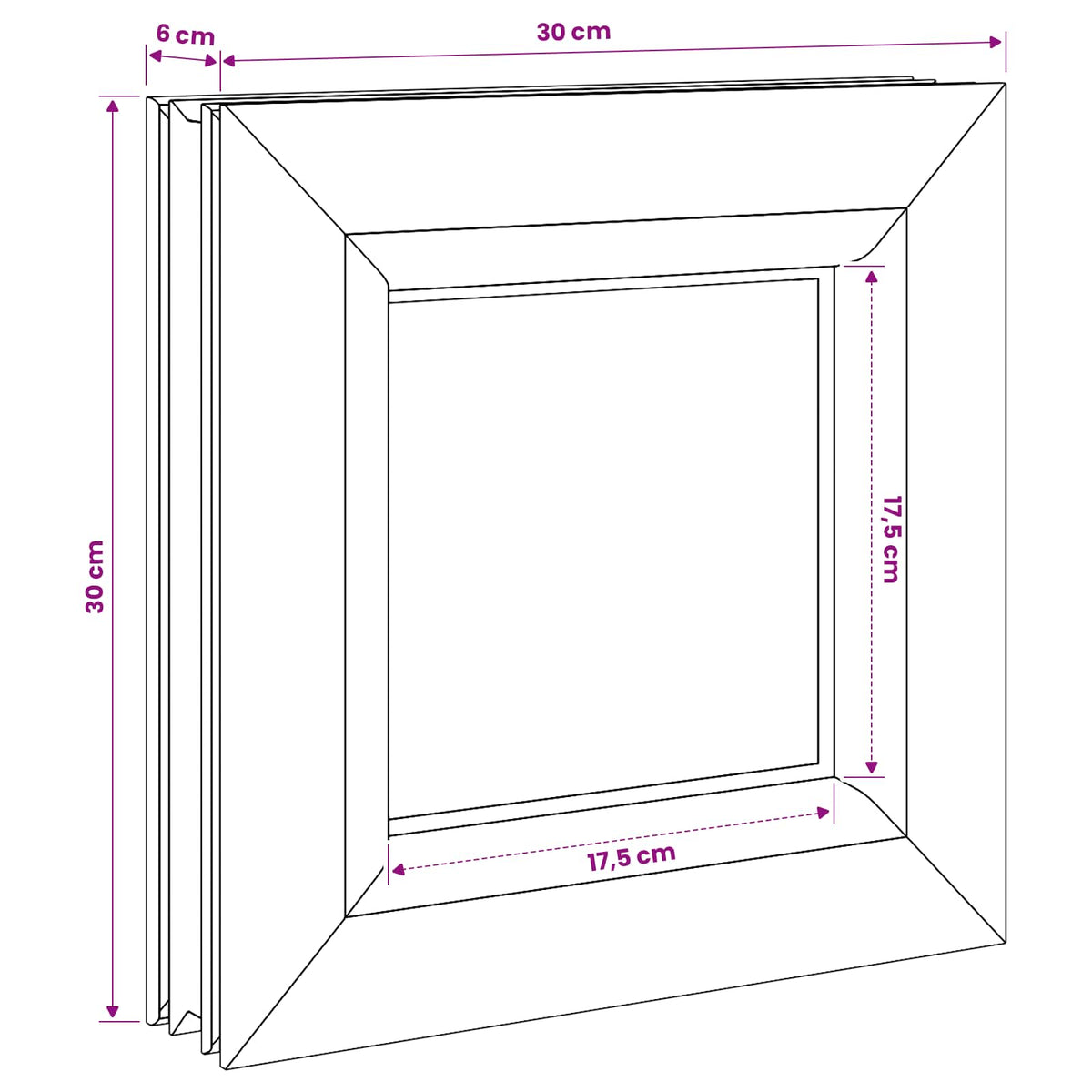 vidaXL Cellar Window Internal Colour White RISOR 30 x 30 cm