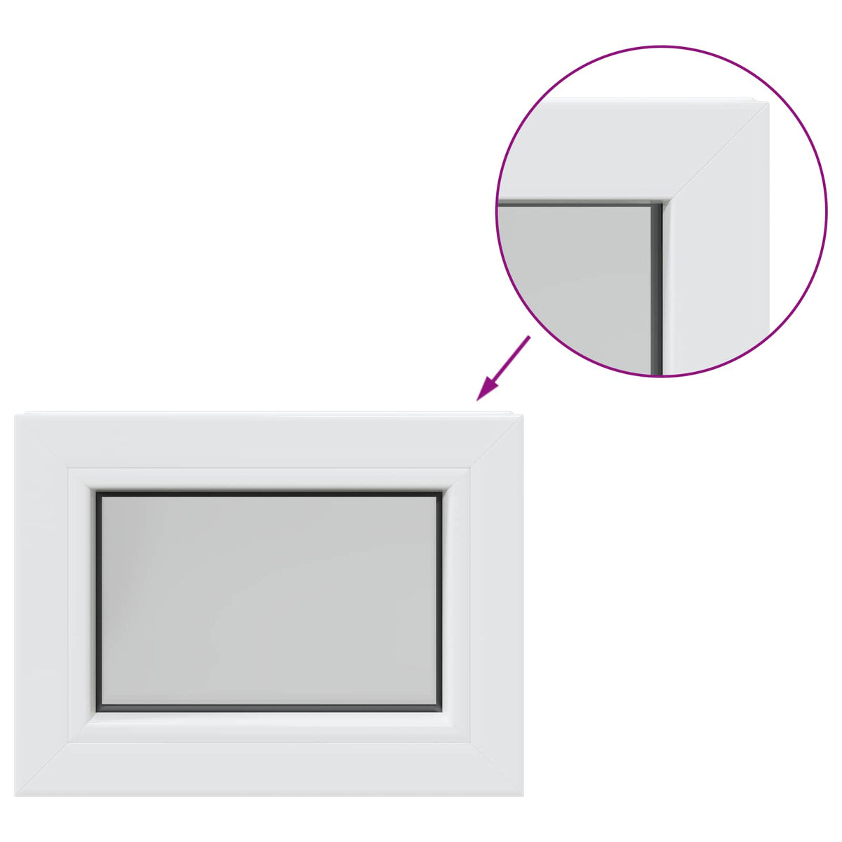 vidaXL Cellar Window Internal Colour White RISOR 35 x 30 cm